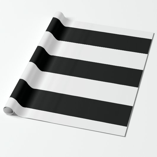 Striped (zwart-wit) | Horizontaal)  Cadeaupapier (Uitgerold)