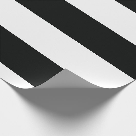 Striped (zwart-wit) | Horizontaal)  Cadeaupapier (Hoek)