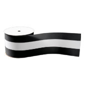 Striped (zwart-wit) | Horizontaal)  Grosgrain Lint (Spoel)
