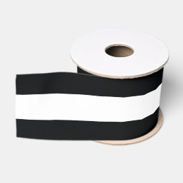 Striped (zwart-wit) | Horizontaal) Grosgrain Lint
