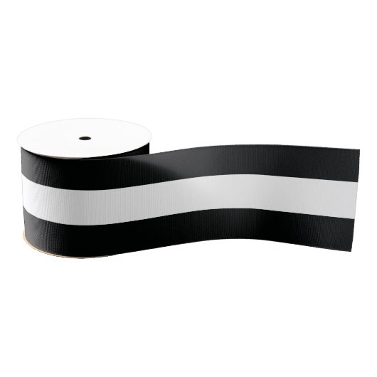 Striped (zwart-wit) | Horizontaal)  Grosgrain Lint (Spoel)