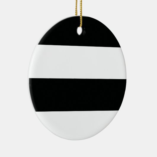 Striped (zwart-wit) | Horizontaal) Keramisch Ornament (Rechts)