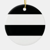 Striped (zwart-wit) | Horizontaal) Keramisch Ornament (Voorkant)