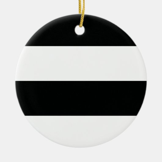 Striped (zwart-wit) | Horizontaal)  Keramisch Ornament (Voorkant)