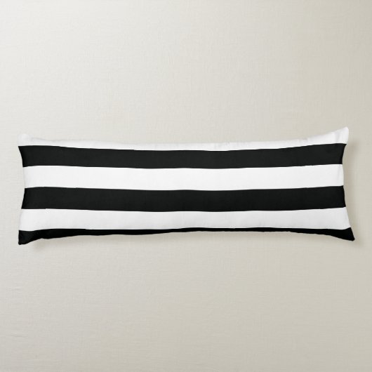 Striped (zwart-wit) | Horizontaal) Lichaamskussen (Achterkant)