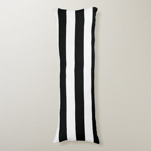 Striped (zwart-wit) | Horizontaal)  Lichaamskussen (Voorkant Verticaal)