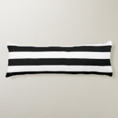 Striped (zwart-wit) | Horizontaal) Lichaamskussen (Voorkant)