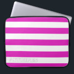 STRIPEN Roze op om het even welke Kleur Laptop Sleeve<br><div class="desc">Horizontale strepen tegen wit, die kunnen worden verkleurd. Speel met achtergrondkleuren met creëer nieuwe effecten!</div>