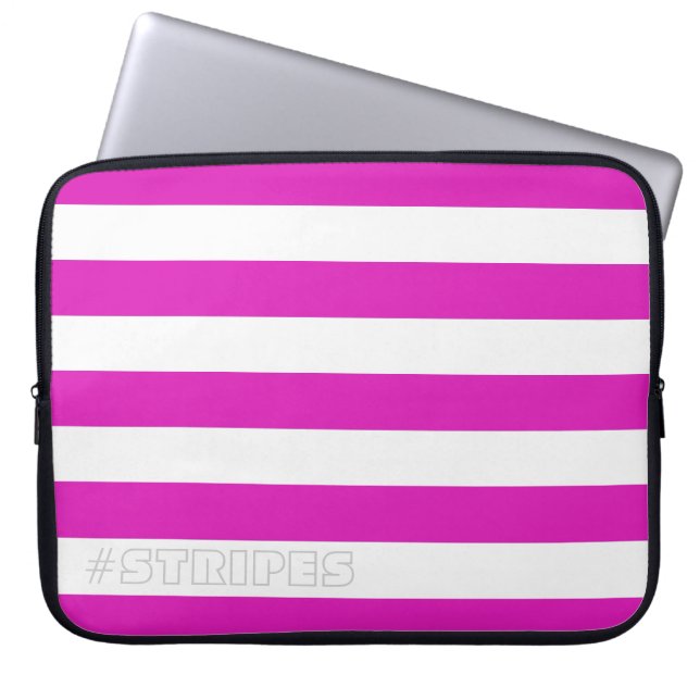 STRIPEN Roze op om het even welke Kleur Laptop Sleeve (Voorkant)