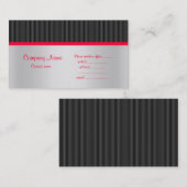 STRIPEN VISITEKAARTJE BLACK/RED/SILVER (Voorkant / Achterkant)