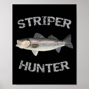 Striper Jager Gestreepte B Striper Vis Shirt Poster