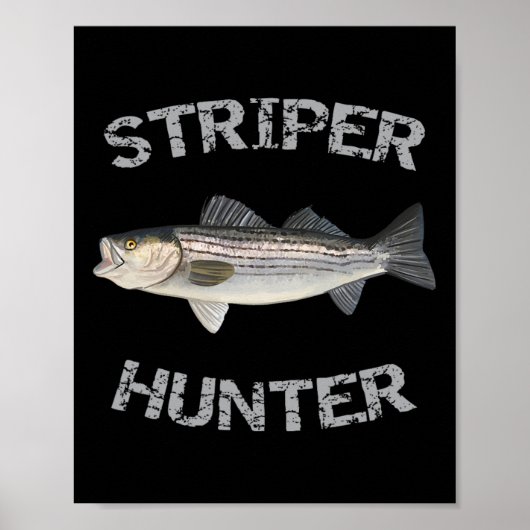 Striper Jager Gestreepte B Striper Vis Shirt Poster (Voorkant)