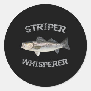 Striper Whisperer Gestreept B Striper Vis Shirt Ronde Sticker