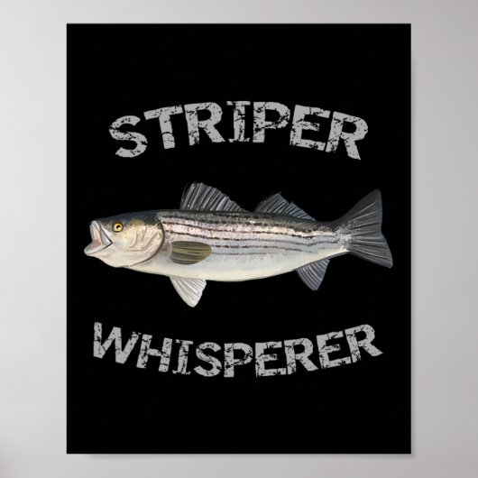 Striper Whisperer Gestreepte B Striper Vis Shirt Poster (Voorkant)