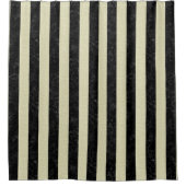 STRIPES1 ZWARTE MARBLE & BEIGE LINEN DOUCHEGORDIJN (Voorkant)