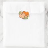 Stripes-002 Sinaasappel Ronde Sticker (Tas)