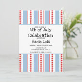 Stripes 4 juli Groot Saarblauw Kaart (Staand voorkant)