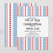 Stripes 4 juli Groot Saarblauw Kaart (Voorkant / Achterkant)