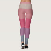 Stripes, 5 kleuren, grijs Paars roze beige, monogr Leggings (Achterkant)