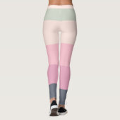 Stripes, 5 kleuren grijs roze groen, aangepast mon leggings (Achterkant)