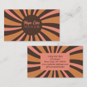 Stripes 70s Swirl Retro-kleuren Visitekaartje (Voorkant / Achterkant)