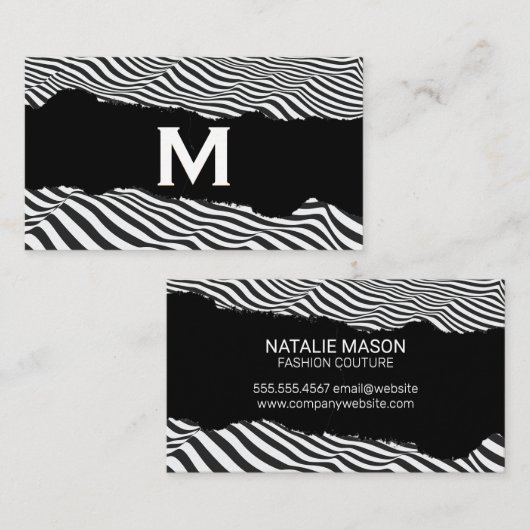 Stripes Abstract | Visitekaartje met een Torn-effe (Voorkant / Achterkant)