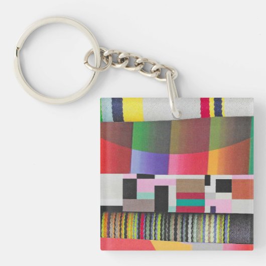 stripes and curves collage sleutelhanger (Voorkant)