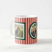 Stripes and Scallops Holiday Photo Mug Koffiemok (Voorkant links)