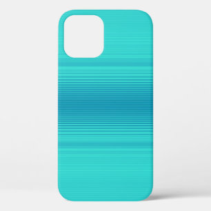 Stripes - Aqua Turquoise Cyan Blue iPhone 12 Hoesje