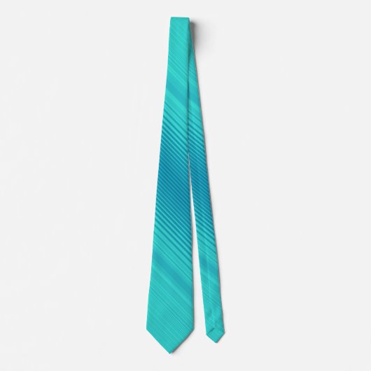 Stripes - Aqua Turquoise Cyan Blue Stropdas (Voorkant)
