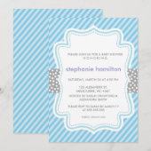 Stripes baby douche poka dot lint kaart (Voorkant / Achterkant)