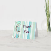 Stripes Baby shower Bedankt Notecard (CA) (Voorkant)
