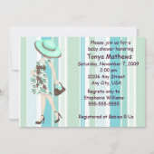 Stripes Baby shower Invitation (CA) Kaart (Voorkant)