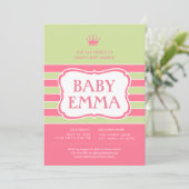 Stripes Baby shower Invitation Kaart (Staand voorkant)