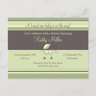 Stripes Baby shower Invitation Uitnodiging Briefkaart