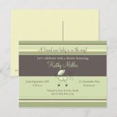 Stripes Baby shower Invitation Uitnodiging Briefkaart (Voorkant / Achterkant)