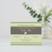 Stripes Baby shower Invitation Uitnodiging Briefkaart (Staand voorkant)