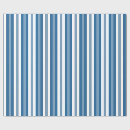 Stripes Background Blue en White Cadeaupapier (Vlak)
