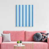 Stripes Background Blue en White Canvas Afdruk (Insitu (Woonkamer))
