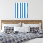 Stripes Background Blue en White Canvas Afdruk (Insitu (Slaapkamer))