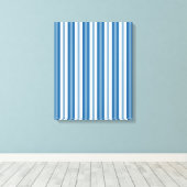 Stripes Background Blue en White Canvas Afdruk (Insitu (Houten vloer))