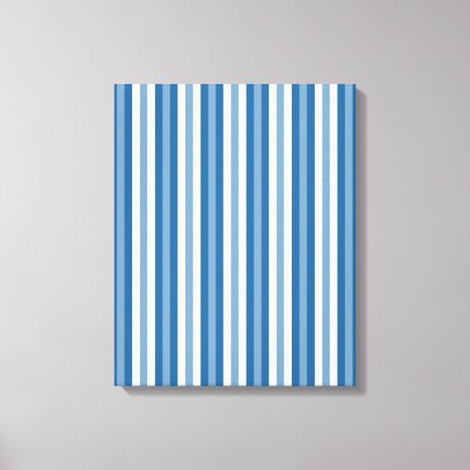 Stripes Background Blue en White Canvas Afdruk (Voorkant)