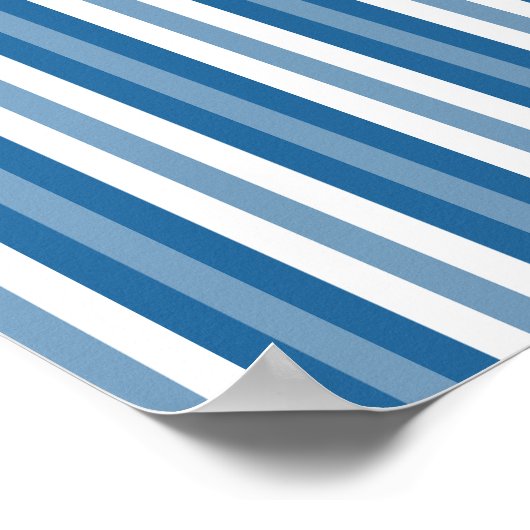 Stripes Background Blue en White Poster (Hoek)