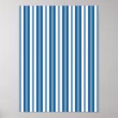 Stripes Background Blue en White Poster (Voorkant)