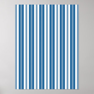 Stripes Background Blue en White Poster