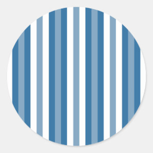Stripes Background Blue en White Ronde Sticker