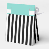 Stripes Black en White Ribbon Blue Wedding Gift Bedankdoosjes (Achterkant)
