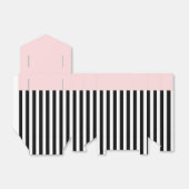 Stripes Black en White Ribbon Pink Wedding Gift Bedankdoosjes (Uitgevouwen)