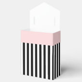Stripes Black en White Ribbon Pink Wedding Gift Bedankdoosjes (Geopend)