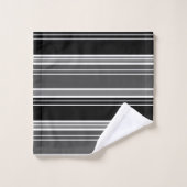Stripes Black, Grays, White Bad Handdoek (Wasdoekje)